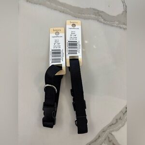 Black Adjustable Dog Collar Lot of 2